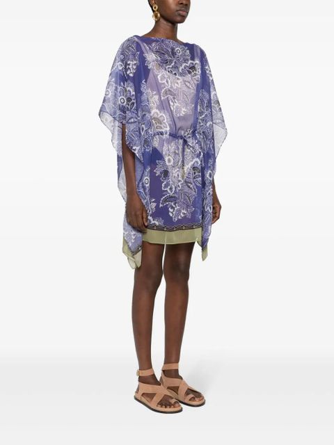 ETRO floral-print kaftan dress - Blue