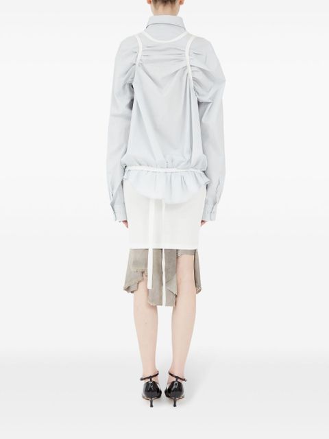 Maison Margiela four stitch-logo cotton shirt - Blue