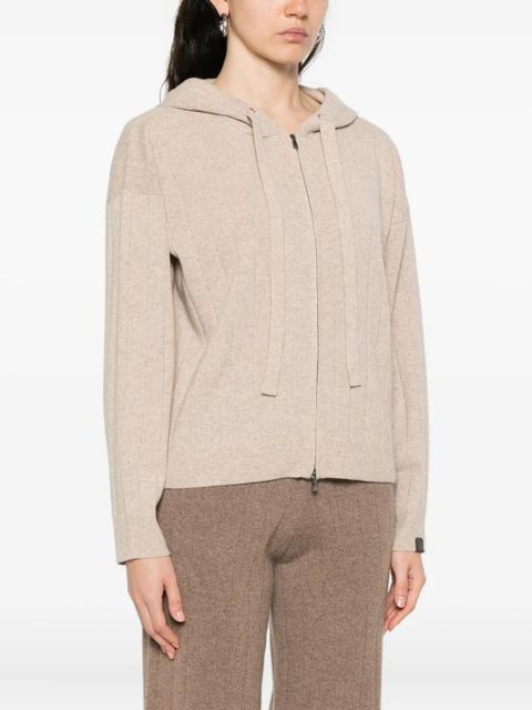 Max Mara ribbed knit hoodie - Neutrals