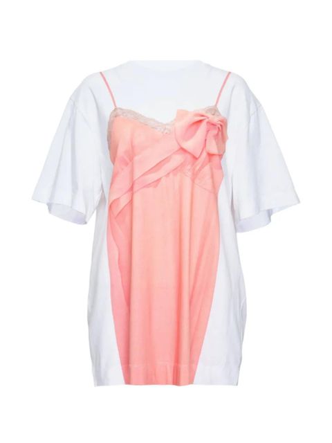 Simone Rocha trompe l'oeil bow-detail T-shirt - White - zdjęcie produktu nr 1