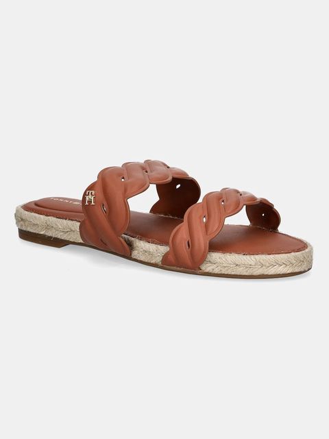 Tommy Hilfiger klapki skórzane LEATHER ROPE ESPADRILLE MULE - zdjęcie produktu nr 2