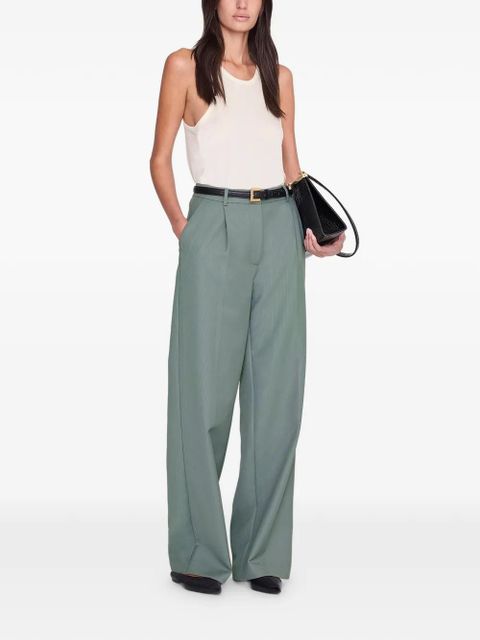 ANINE BING Trent pleated trousers - Green