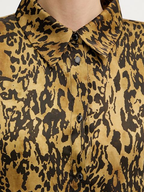 Morgan koszula damska kolor zielony relaxed z kołnierzykiem klasycznym COLY.F