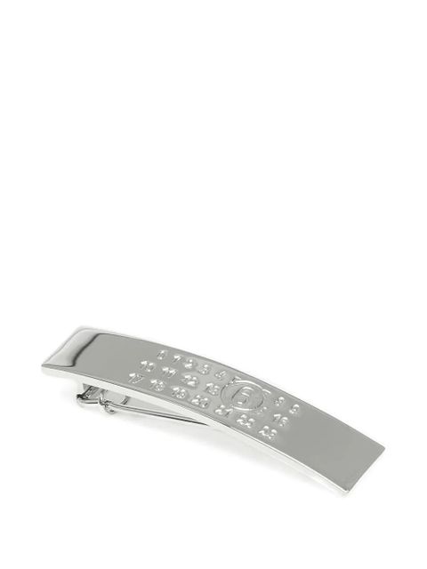 MM6 Maison Margiela logo-engraved hair clip - Silver - zdjęcie produktu nr 2