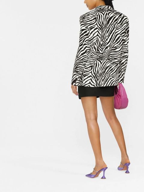 Alessandra Rich zebra-print single-breasted blazer - White - zdjęcie produktu nr 2
