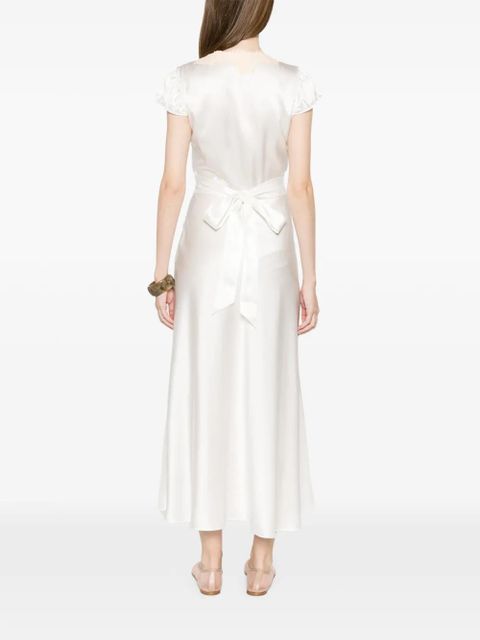 DÔEN Coraline lace V-neck midi dress - White