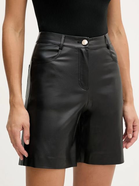 Sisley szorty damskie kolor czarny gładkie high waist 44UKL901Q - zdjęcie produktu nr 1
