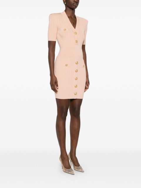 Balmain knitted mini dress - Neutrals