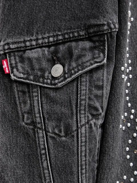 Levi's kurtka jeansowa kolor szary przejściowa oversize A9456 - zdjęcie produktu nr 2