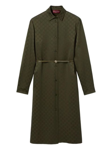 Gucci classic-collar shirt midi dress - Green - zdjęcie produktu nr 1