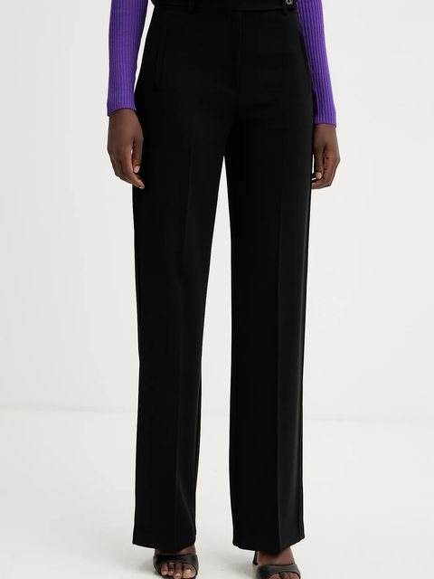 Pinko spodnie damskie kolor czarny proste high waist 106145 A304