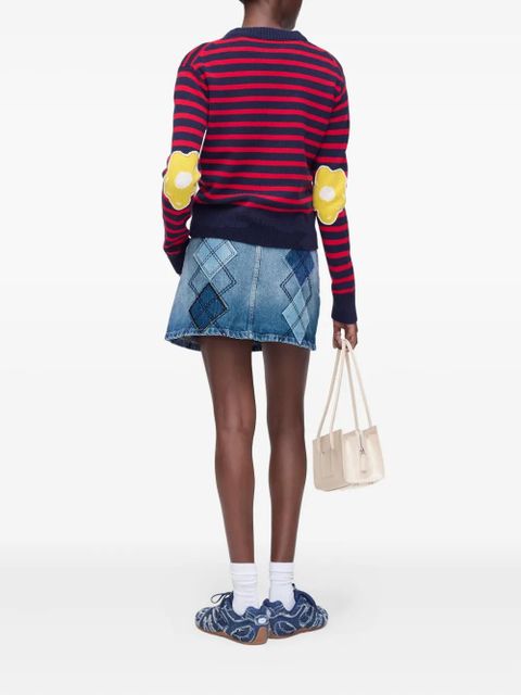 Marc Jacobs striped-pattern flower-embellished sweater - Red - zdjęcie produktu nr 2