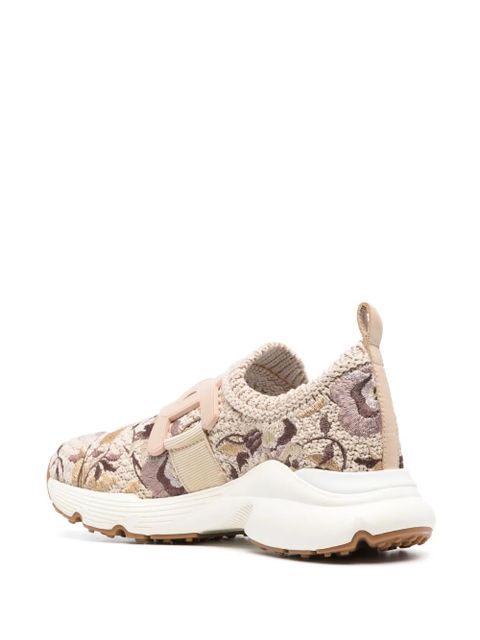 Tod's floral-embroidered slip-on sneakers - Neutrals