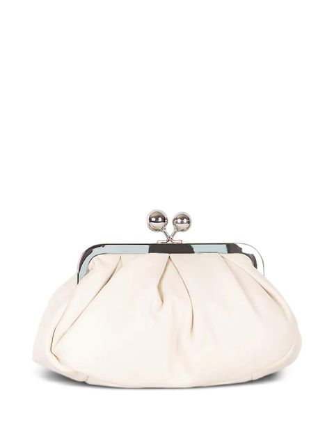 Weekend Max Mara Small Pasticcino ruched chain clutch bag - Neutrals