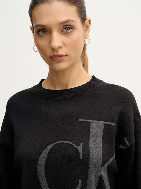 Calvin Klein Jeans sweter bawełniany damski kolor czarny LV047E304G - zdjęcie produktu nr 2