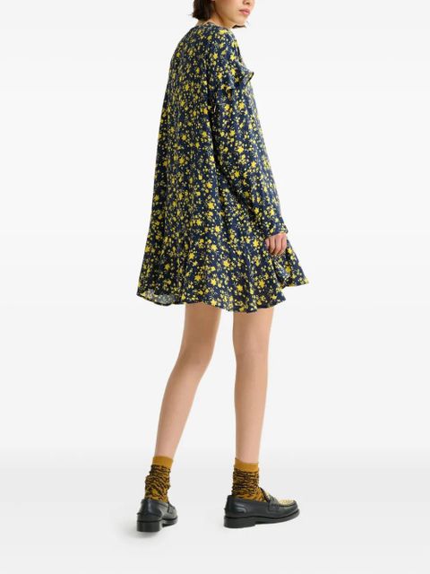 Essentiel Antwerp floral ruffled asymmetric day dress - Blue - zdjęcie produktu nr 2