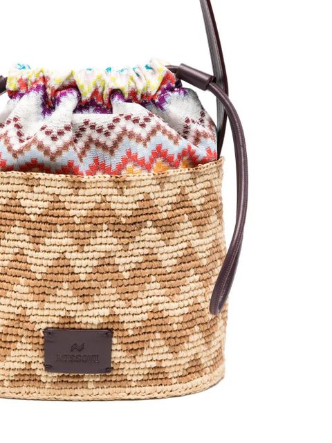Missoni small zig-zag bucket bag - Neutrals