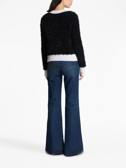 Balmain bouclé contrasting-trim knitted cardigan - Black
