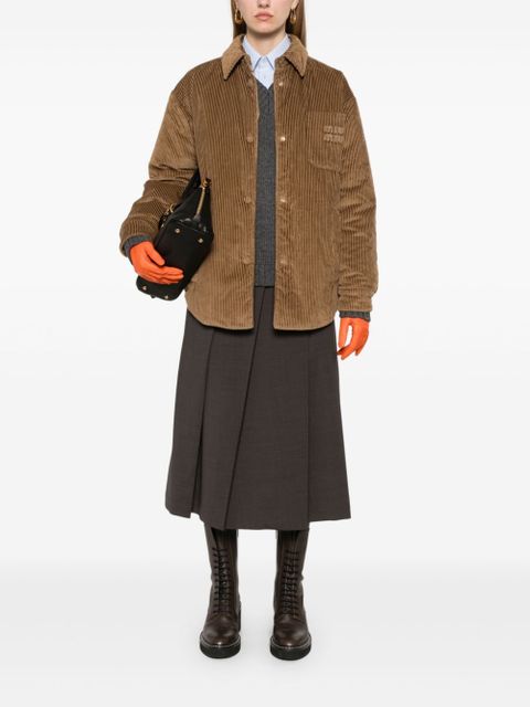Miu Miu corduroy puffer jacket - Brown
