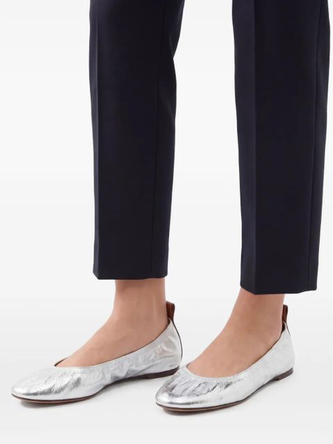 Lanvin metallic leather ballerina shoes - Silver