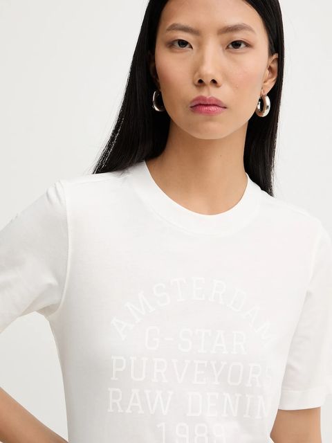 G-Star t-shirt bawełniany damski kolor beżowy D27104-336