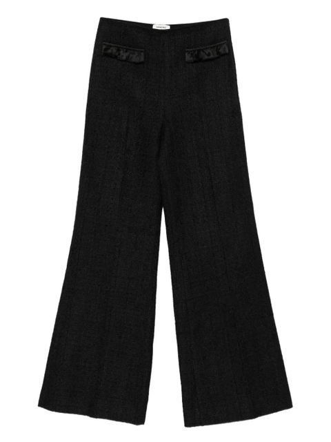 SANDRO ruffled-pocket tweed trousers - Black - zdjęcie produktu nr 1