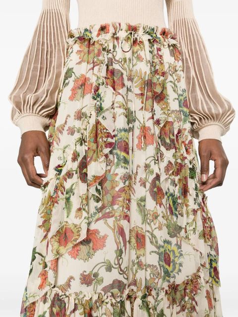 Ulla Johnson Freesia tiered silk skirt - Neutrals