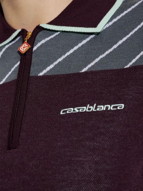 Casablanca striped polo dress - Grey