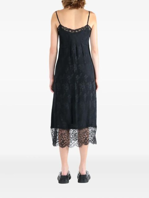 Simone Rocha floral-lace slip midi dress - Black