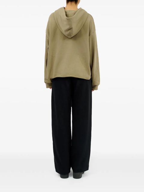 MM6 Maison Margiela Numeric raw-cut-hem hoodie - Neutrals