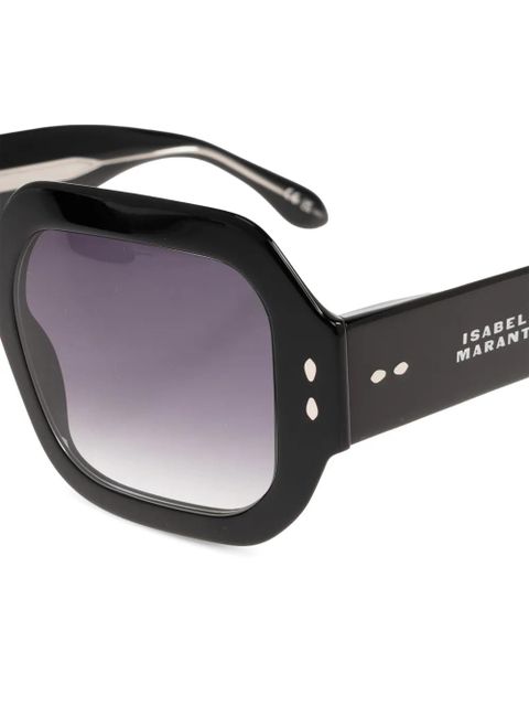 Isabel Marant Eyewear studded geometric-frame sunglasses - Black