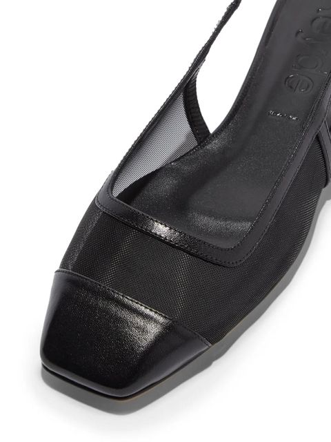 Aeyde Geraldine mesh-panel slingback ballet flats - Black
