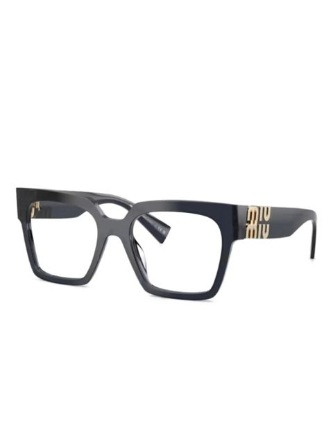 Miu Miu Eyewear logo-detail square-frame glasses - Black - zdjęcie produktu nr 1