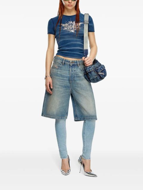 Diesel T-Ele-Long-P2 cotton T-shirt - Blue - zdjęcie produktu nr 2