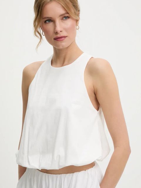 Answear.LAB bluzka bawełniana damska kolor biały gładka