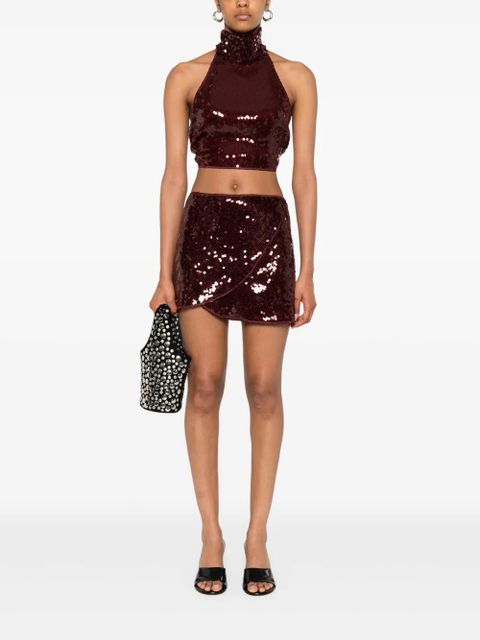 Oséree sequin-embellished wrap skirt - Red - zdjęcie produktu nr 2