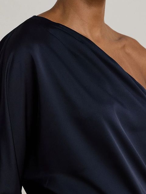 Lauren Ralph Lauren bluzka damska kolor granatowy gładka 200P03565