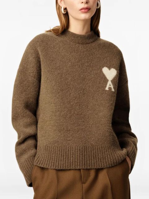 AMI Paris Ami de Coeur crew-neck knitwear - Brown - zdjęcie produktu nr 2
