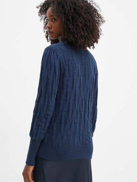 Twinset sweter z domieszką kaszmiru kolor granatowy 242TP3601