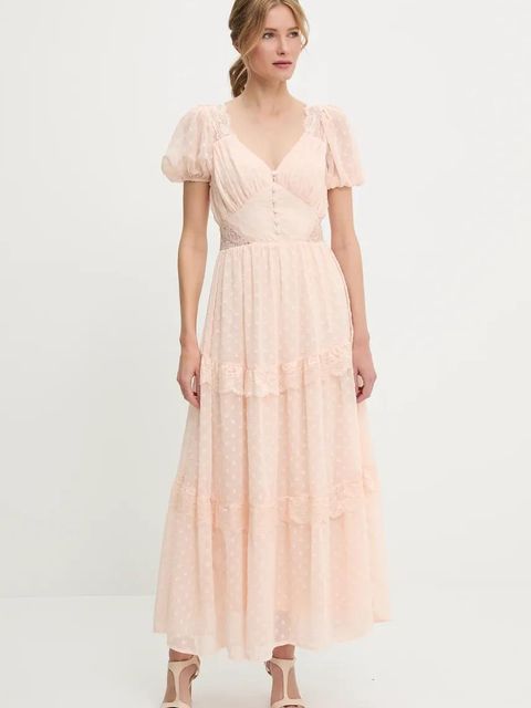 Answear.LAB sukienka kolor beżowy maxi rozkloszowana - zdjęcie produktu nr 1