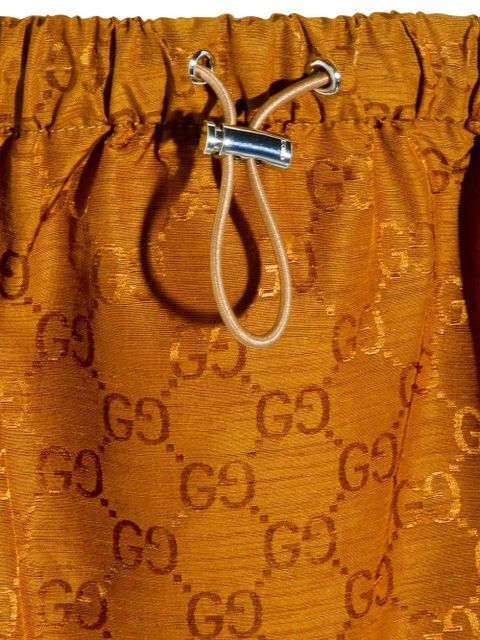 Gucci drawstring monogram mini skirt - Brown