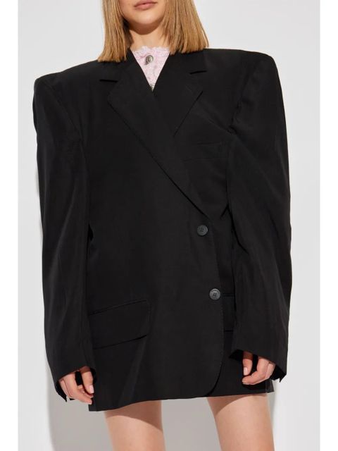 Balenciaga cut away boxy blazer - Black