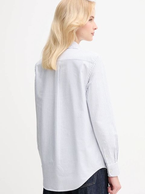 Polo Ralph Lauren koszula bawełniana damska kolor fioletowy regular z kołnierzykiem klasycznym 211971500