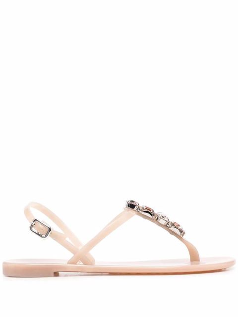 Casadei crystal-embellished jelly sandals - Neutrals - zdjęcie produktu nr 1