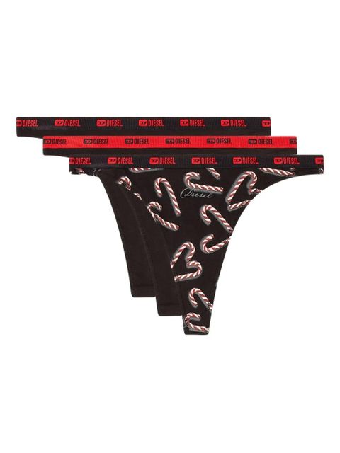Diesel Stars-utlt-3pack printed thong - Black - zdjęcie produktu nr 1