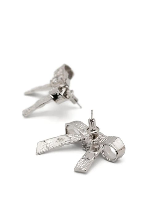SHUSHU/TONG x YVMIN Foil Ribbon embellished earrings - Silver