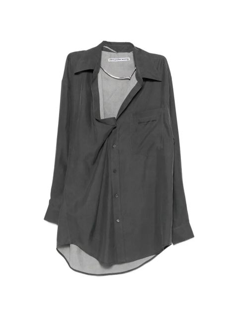 Alexander Wang pre-styled off-shoulder shirt dress - Grey