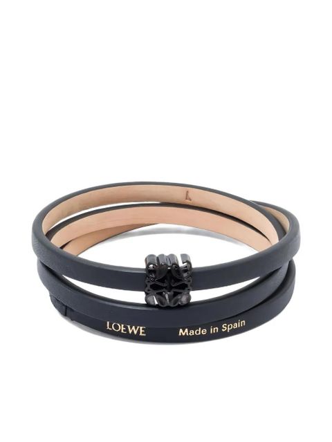 LOEWE anagram triple-wrap leather bracelet - Black - zdjęcie produktu nr 1