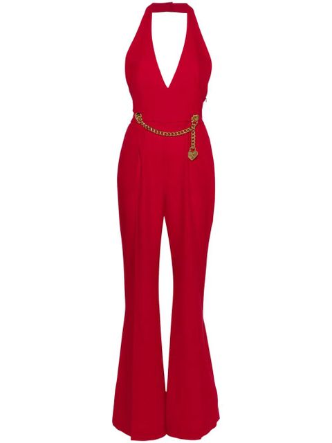 Moschino padlock-detail halterneck jupsuit - Red - zdjęcie produktu nr 1