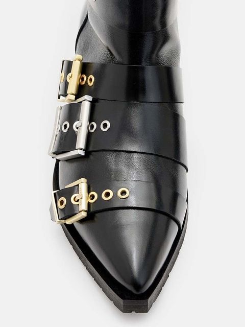 AllSaints botki skórzane Jane Buckle Boot